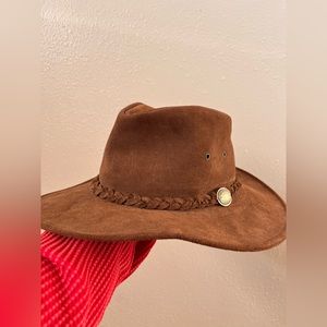vintage leather cowboy hat.